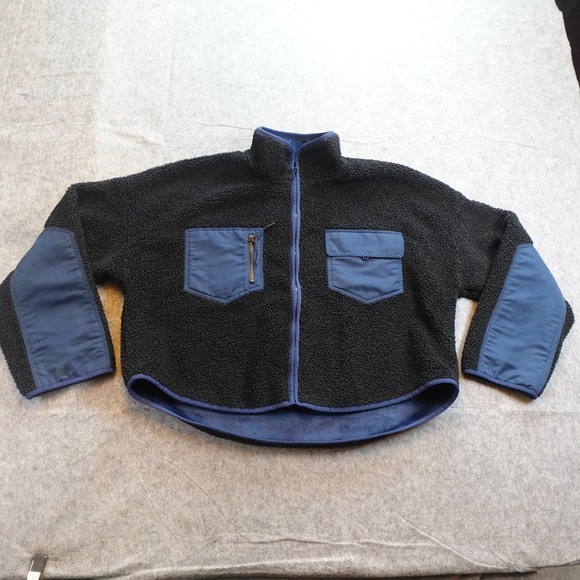 Tuckernuck Jackets & Blazers - Tuckernuck Jacket Womens Medium Black Blue Sport Lawrence Sherpa Fleece Zip Up